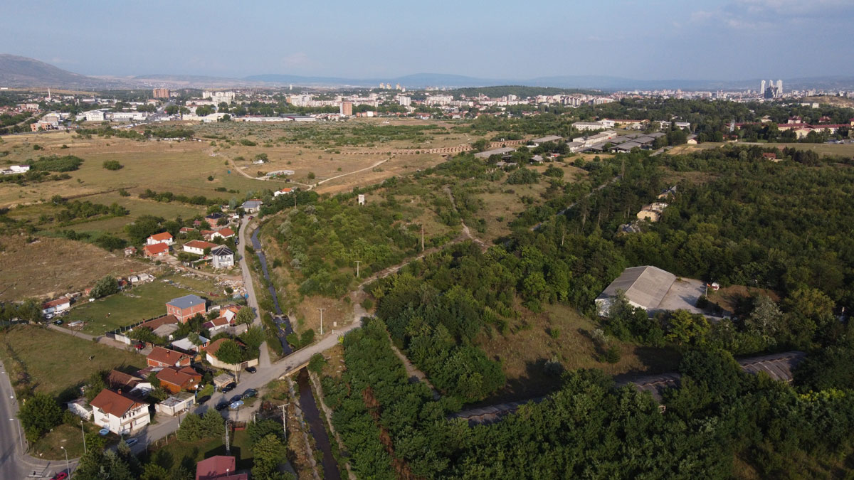 Фотографија од дрон на новата населба близу касарната „Илинден“